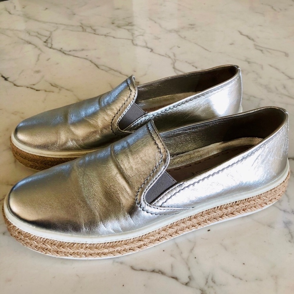 Miu Miu Metallic Leather Espadrilles